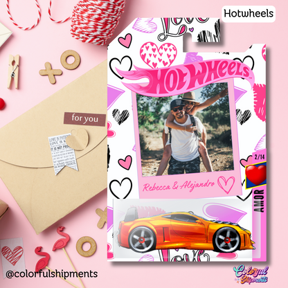 Hot Wheels Personalizado - Motivo San Valentín